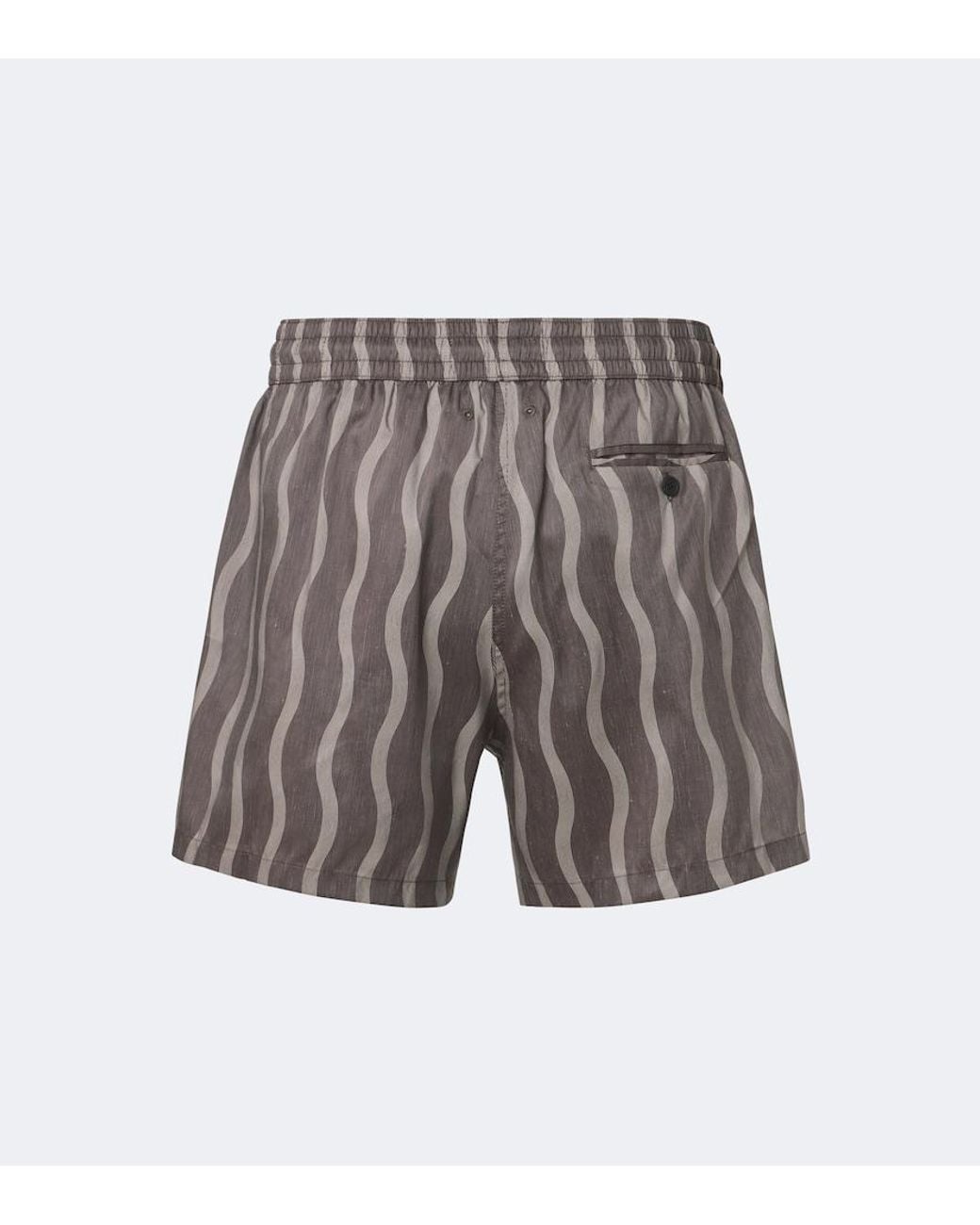 Frescobol Carioca Gray Rio Printed Swim Trunks for men