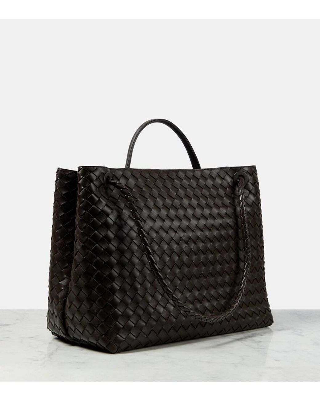 Bottega Veneta Black Andiamo Large Intrecciato Leather Tote