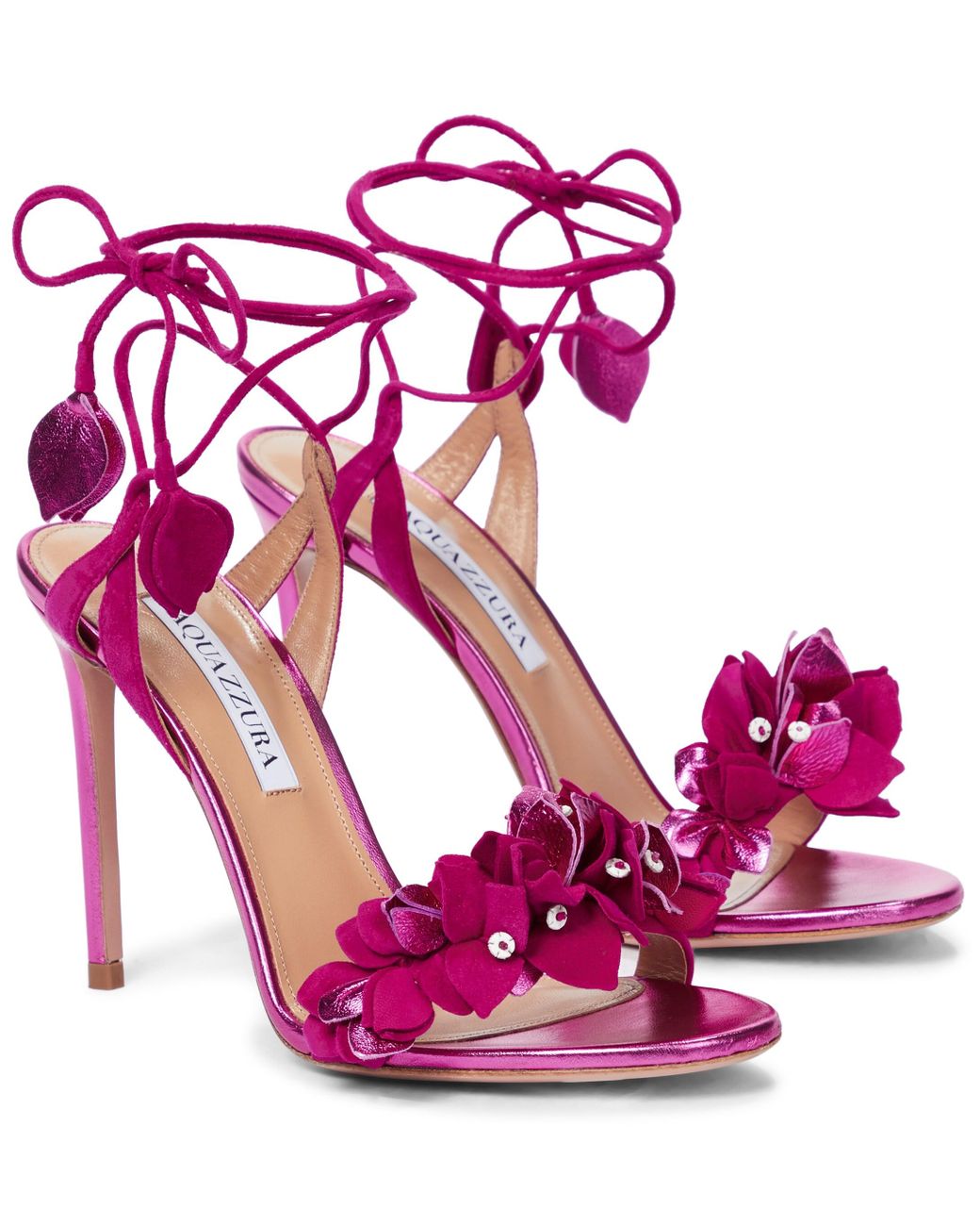 Aquazzura Bougainvillea 105 Leather Sandals in Pink | Lyst Australia