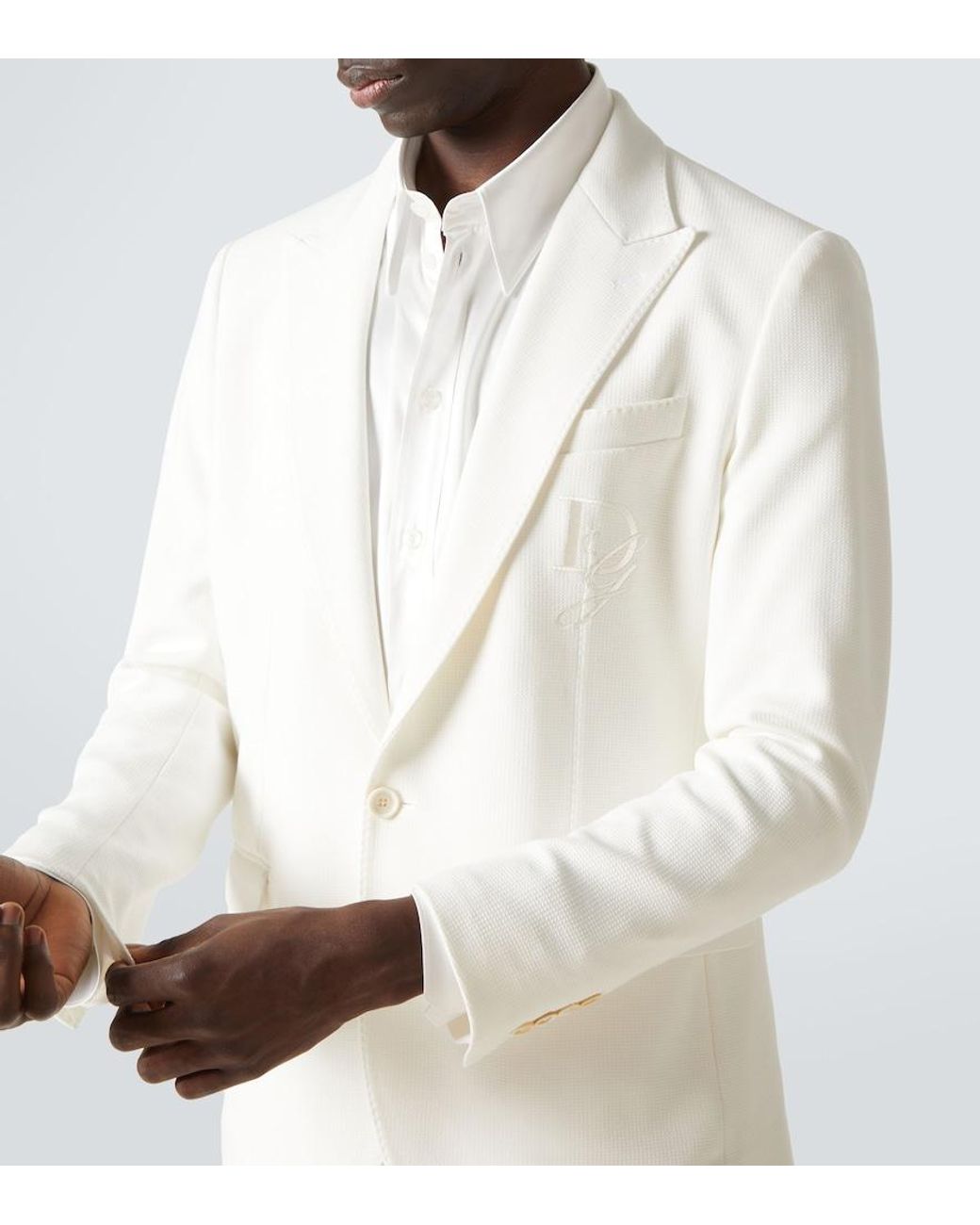 Dolce & Gabbana White Single-Breasted Blazer for men