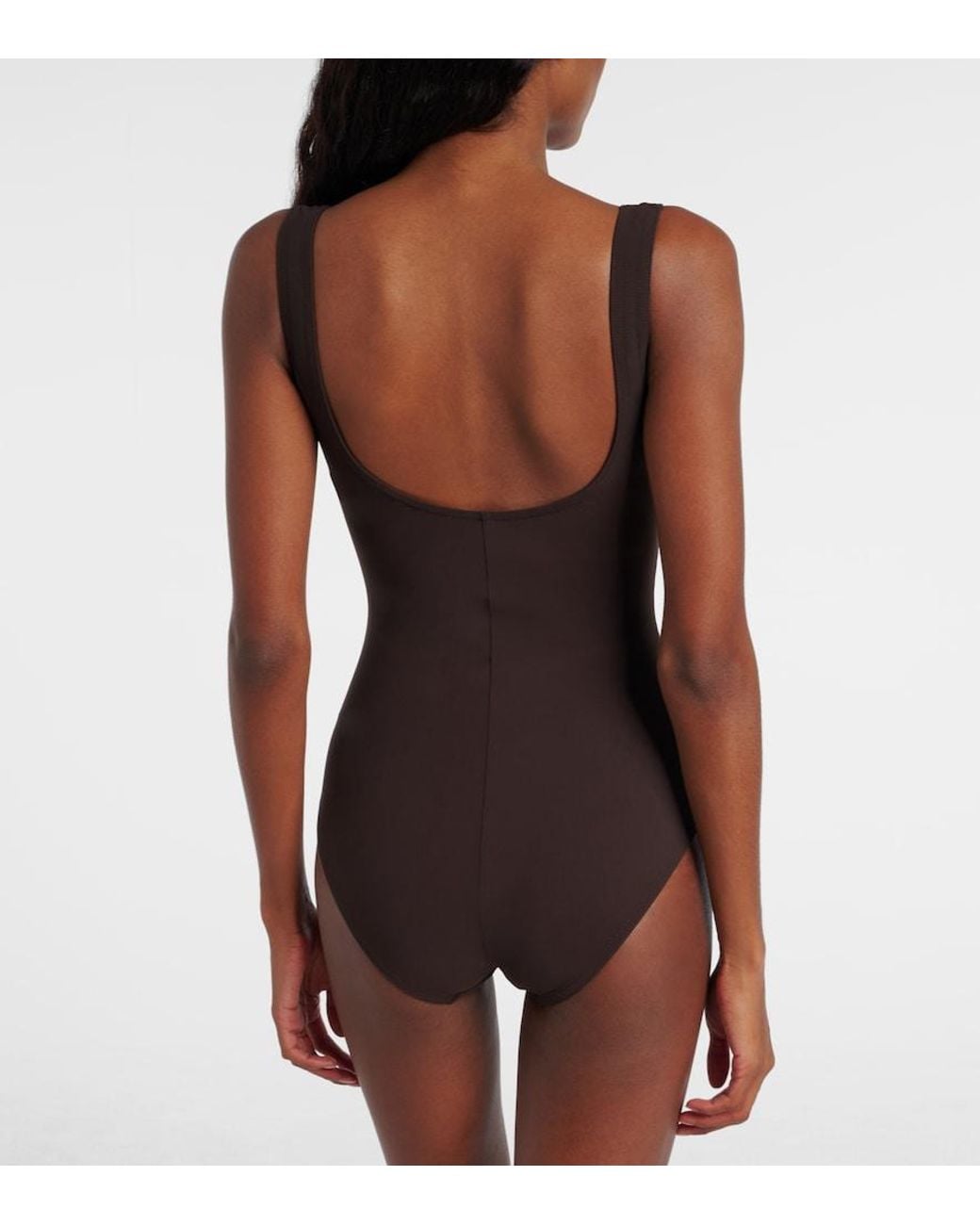 Karla Colletto Brown Basics Ruched Swimsuit