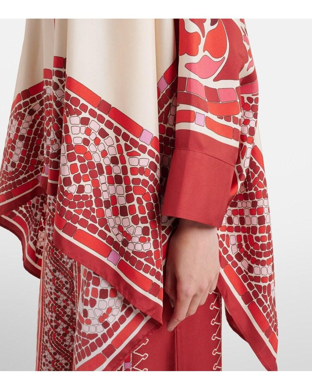 LaDoubleJ Red Foulard Printed Silk Twill Shirt