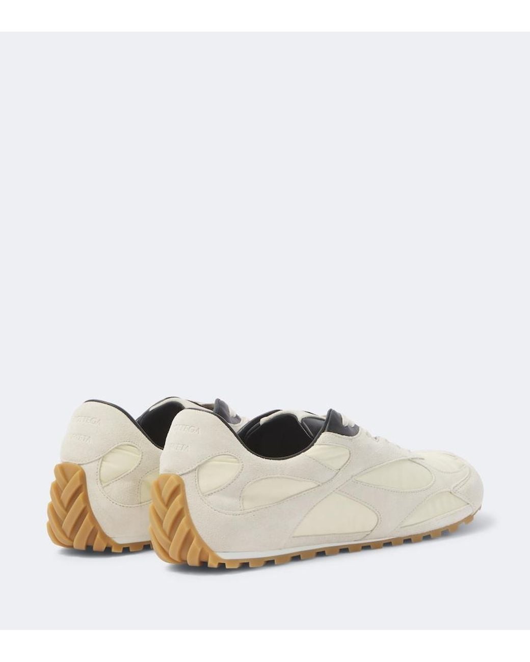 Bottega Veneta White Orbit Flash Suede-Trimmed Sneakers for men