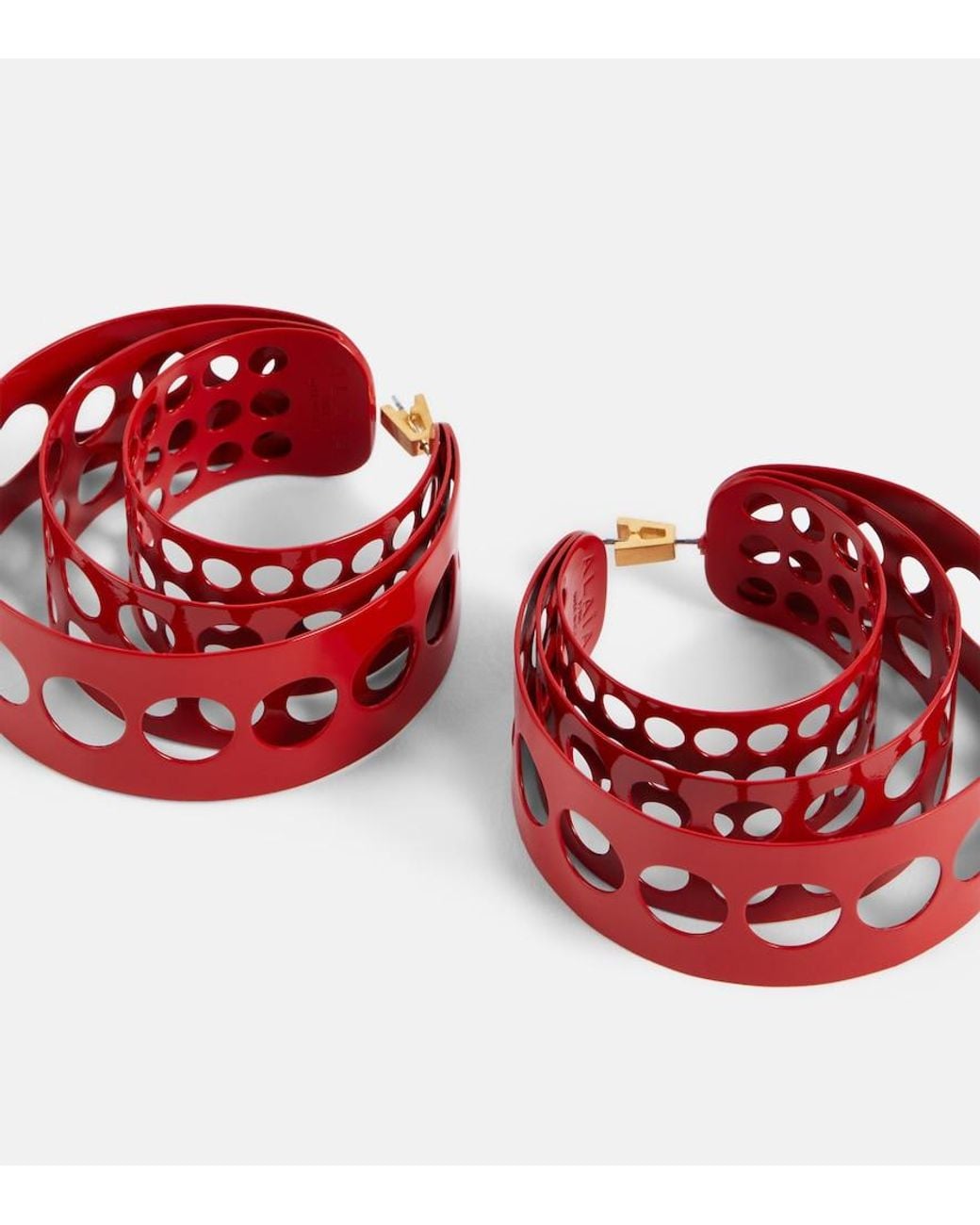 Alaïa Red Medium Hoop Earrings