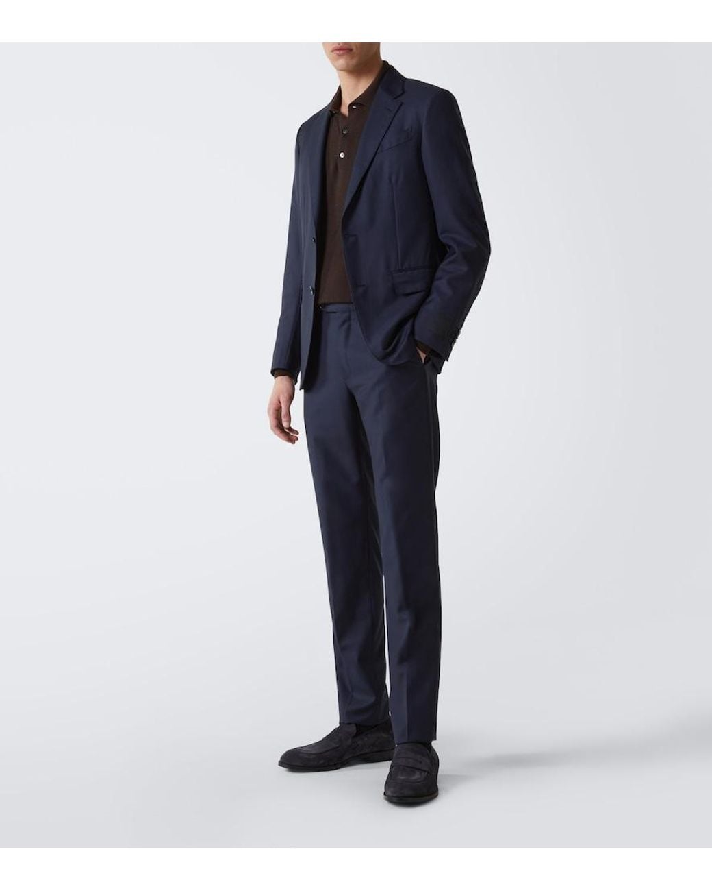 Zegna Black New Classic Suede Penny Loafers for men