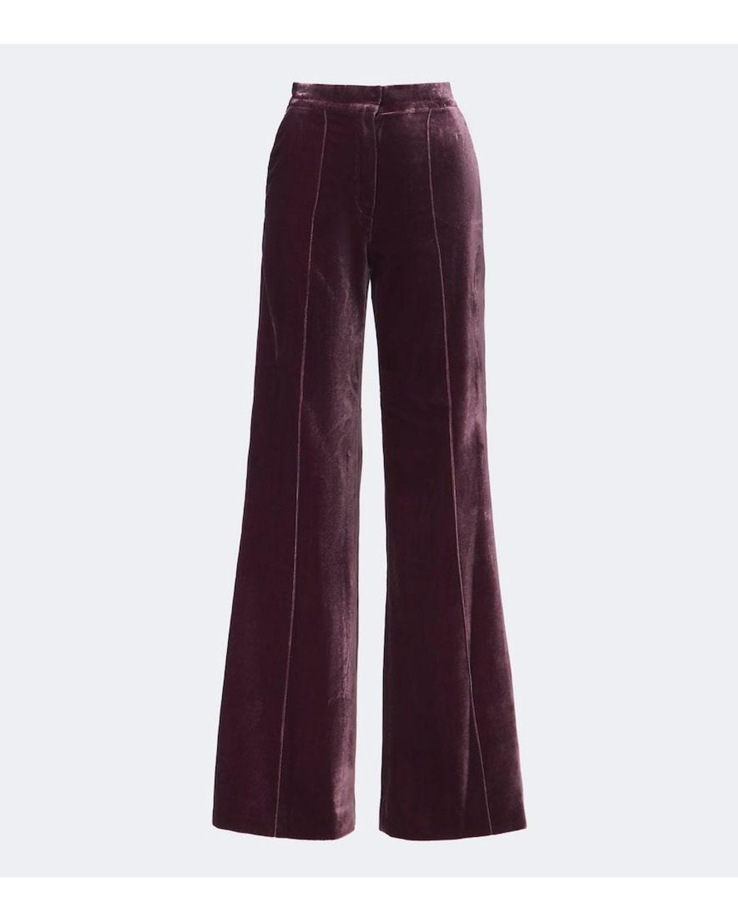 Elie Saab Purple Velvet Wide-Leg Pants