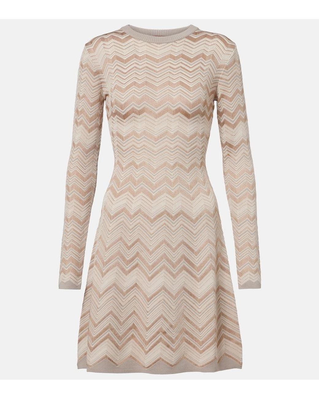 Missoni Natural Zigzag Knitted Minidress