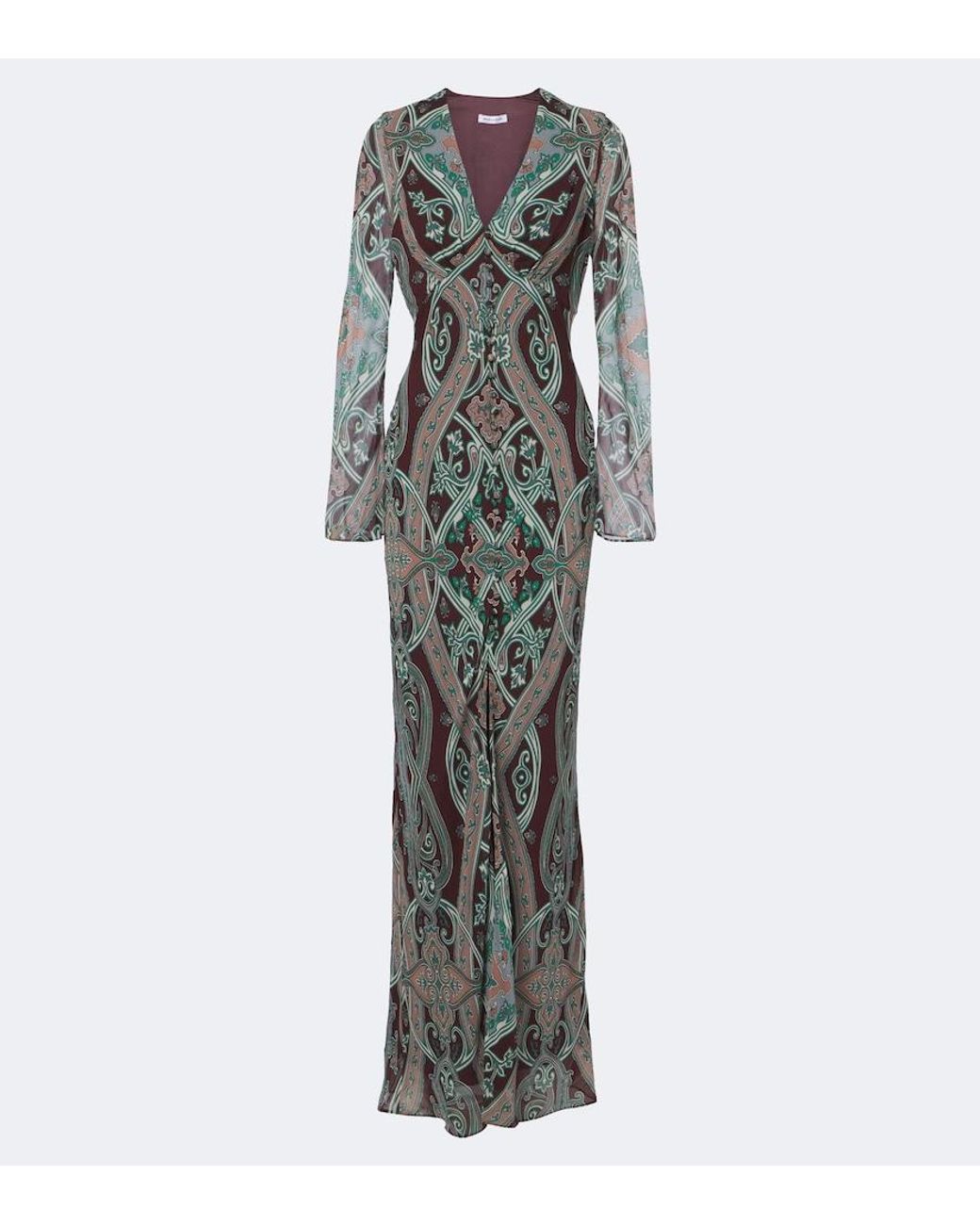 Veronica Beard Multicolor Daciana Printed Silk Georgette Maxi Dress