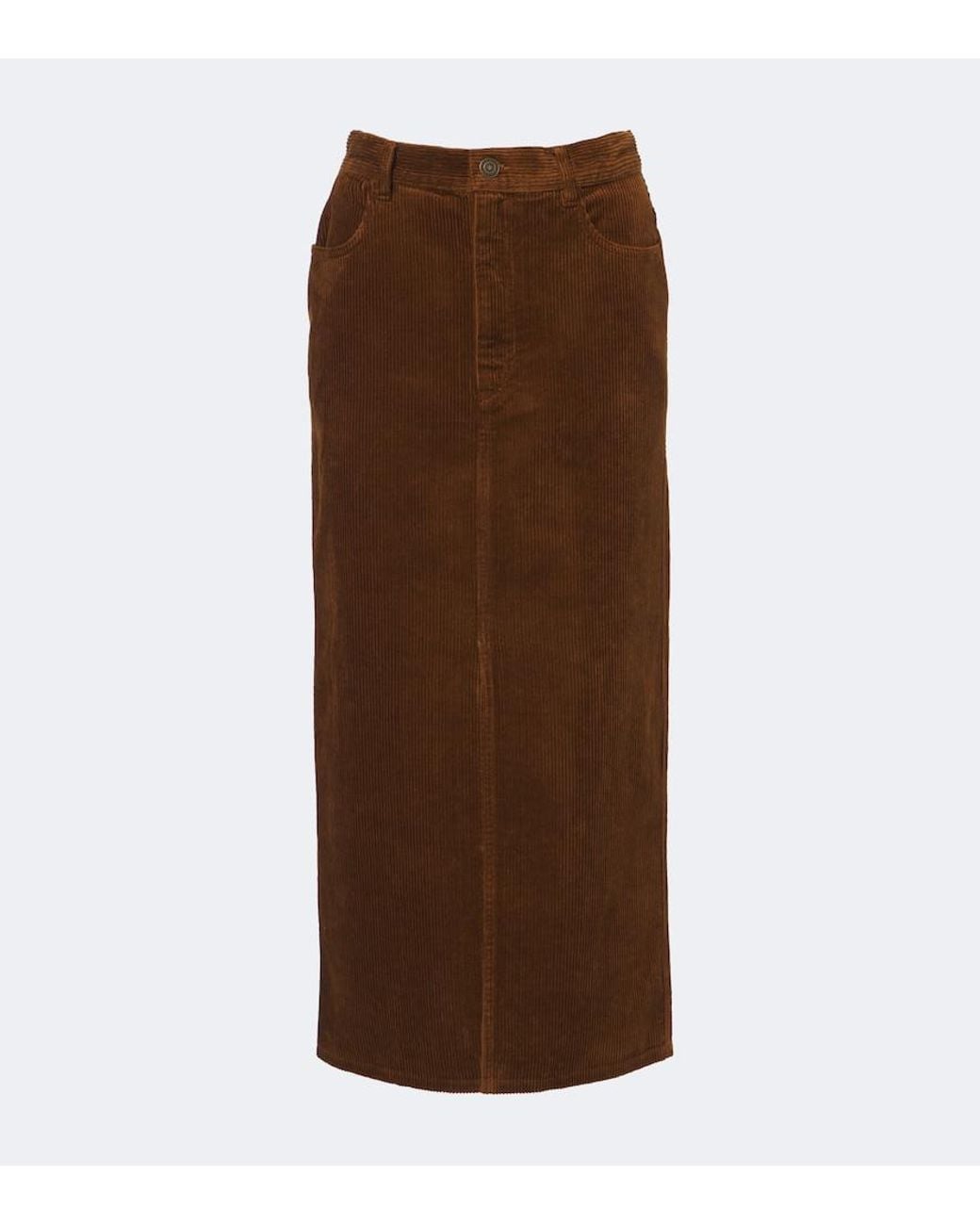 Isabel Marant Brown Odalie Cotton And Linen Corduroy Maxi Skirt
