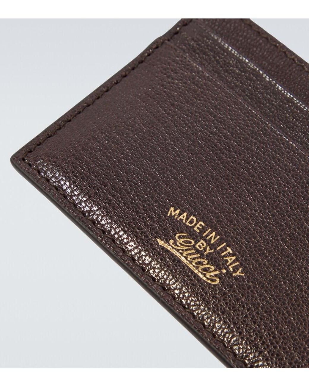 Tarjetero Lira De Piel Gucci de hombre de color Brown