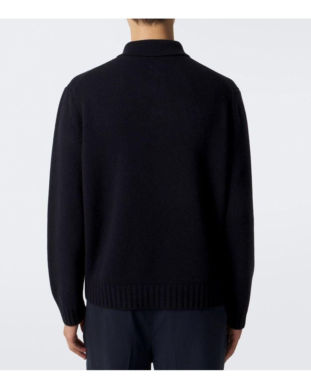 Saman Amel Blue Sander Cashmere Polo Sweater for men