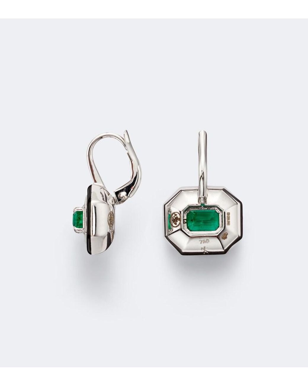 Nikos Koulis Green Oui 18Kt And Enamel Earrings With Emerald And Diamonds