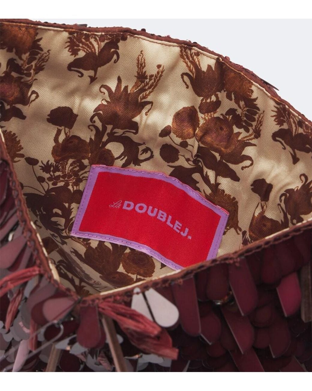 LaDoubleJ Red Dustbag Embellished Pouch