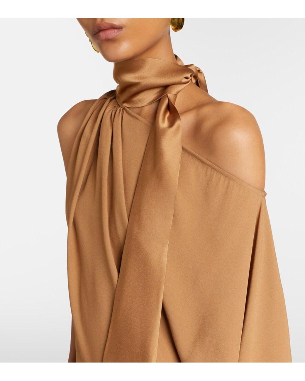 ‎Taller Marmo Natural Atlas Asymmetric Crepe Cady Minidress