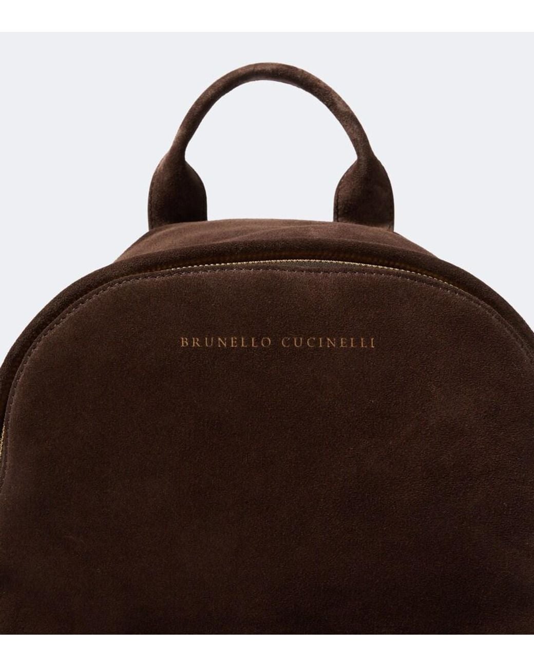 Brunello Cucinelli Brown Suede Backpack for men