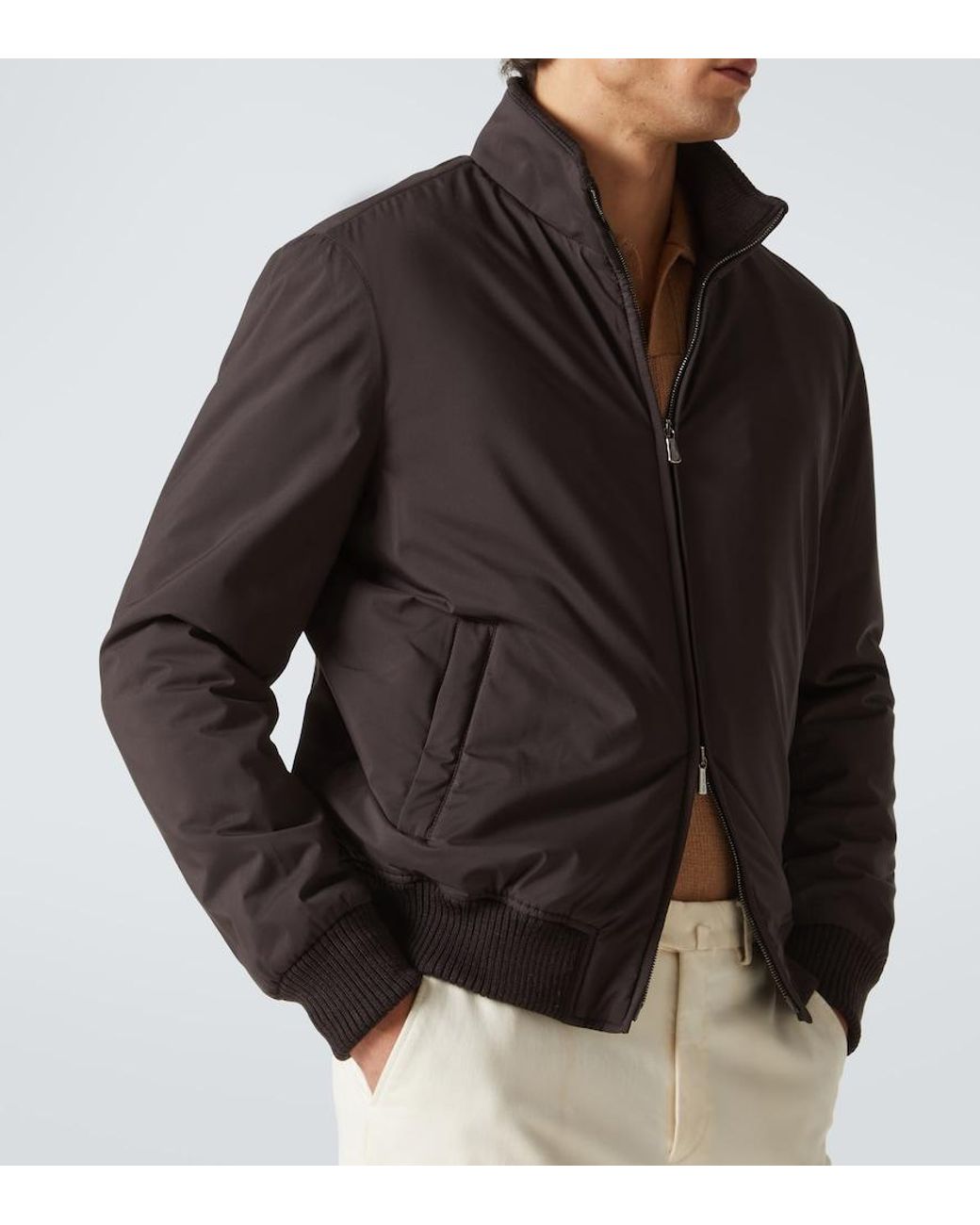 Thom Sweeney Gray Technical Bomber Jacket for men