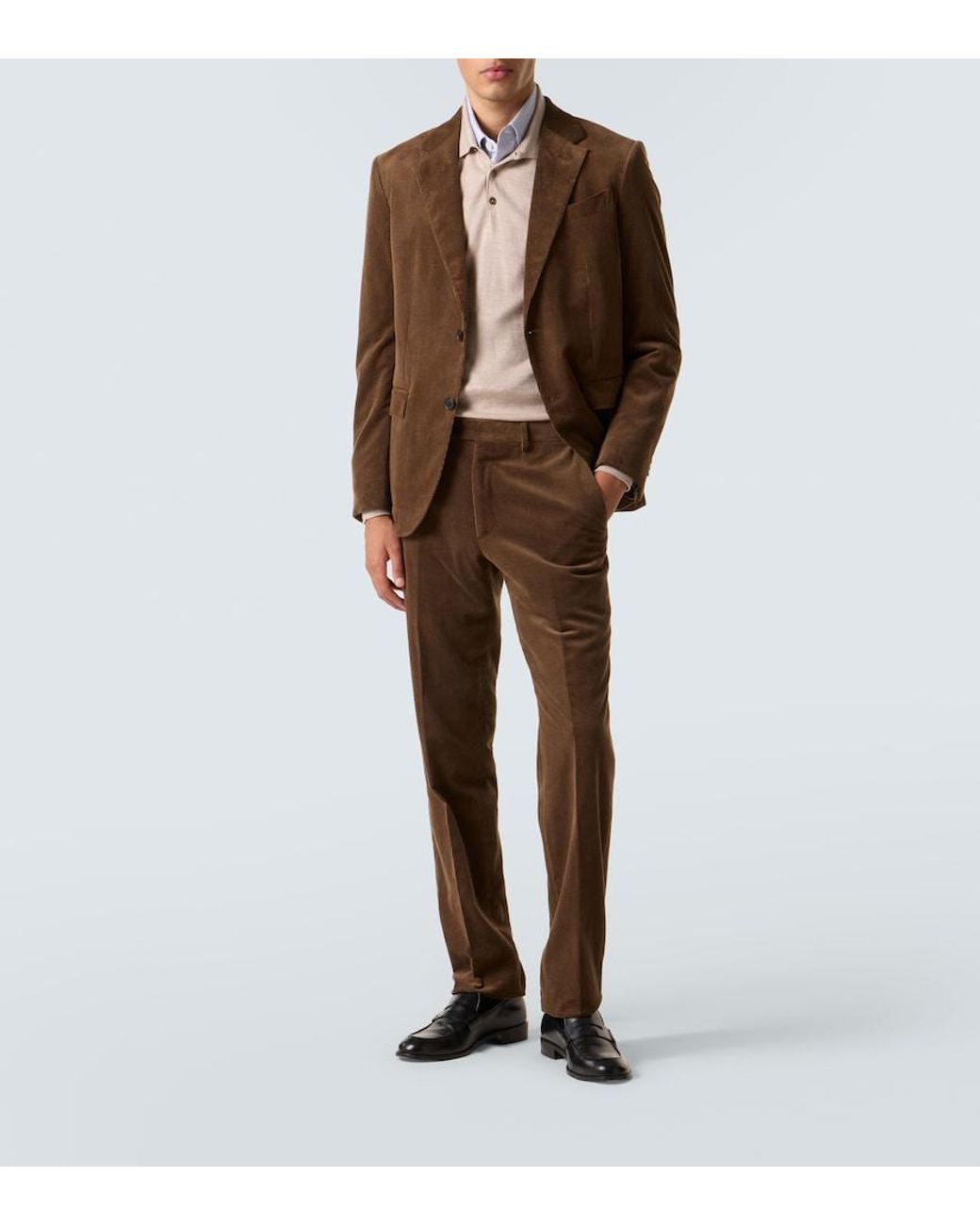 Zegna Brown Corduroy Suit for men
