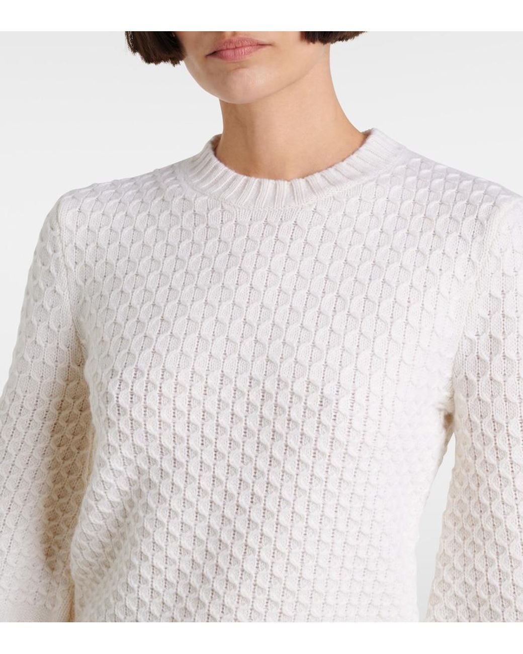 Max Mara White Elvira Wool And Cashmere Sweater