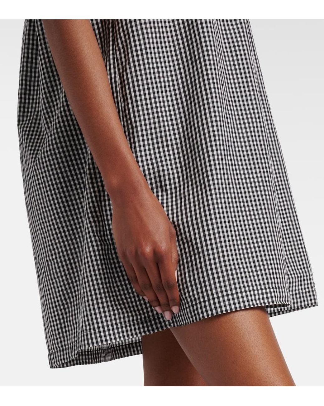 Doen Gray Julia Gingham Cotton Poplin Minidress