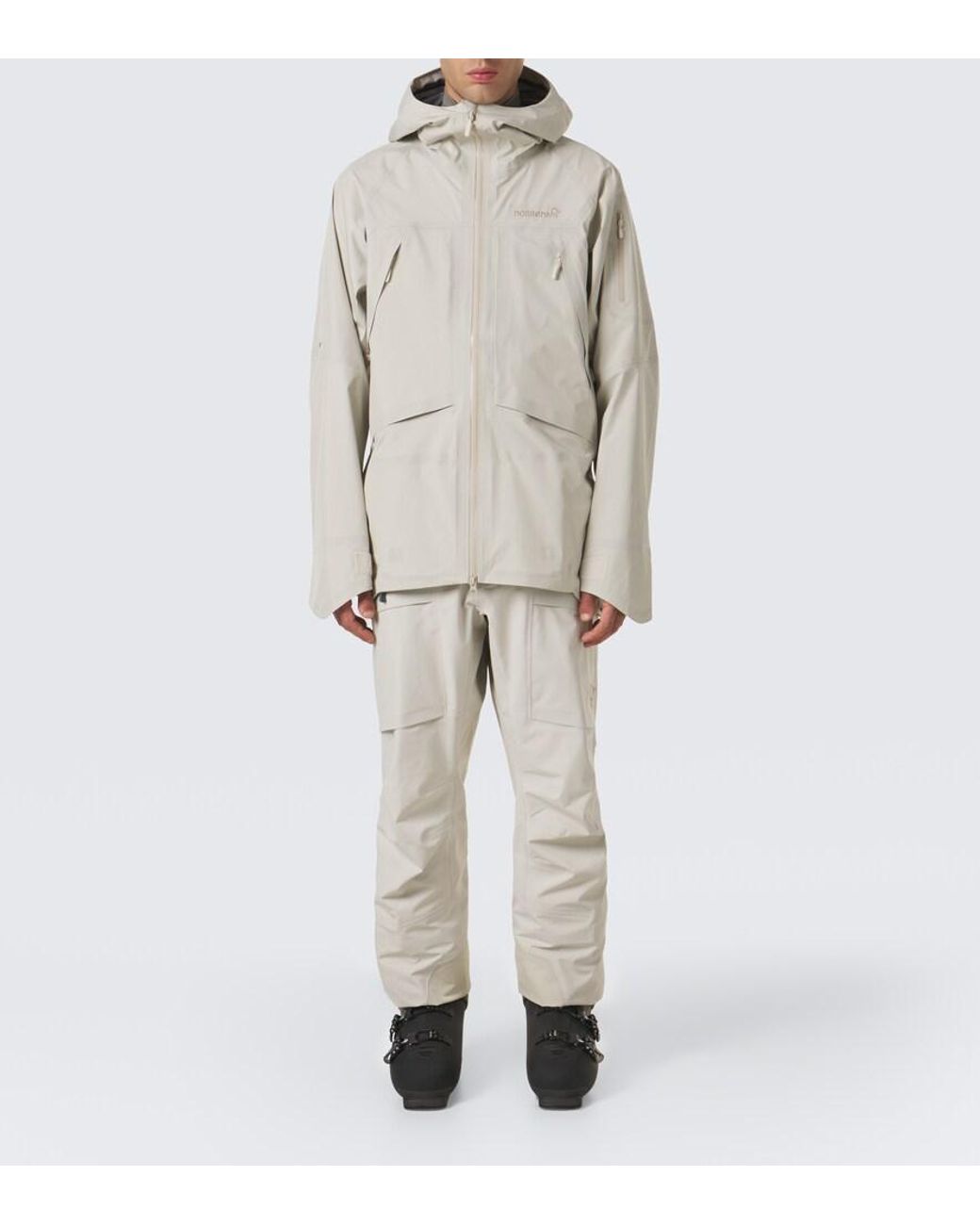 Norrona White More Gore-Tex Ski Salopettes for men