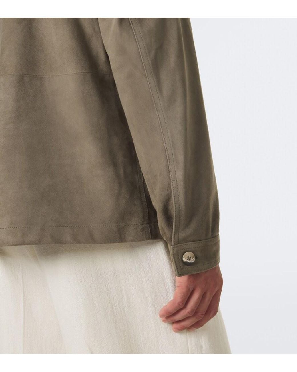 Frescobol Carioca Green Ravi Suede Jacket for men
