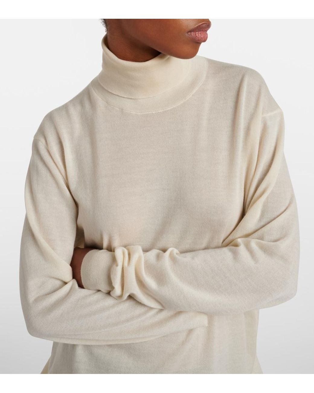 The Row White Nabari Cashmere Sweater