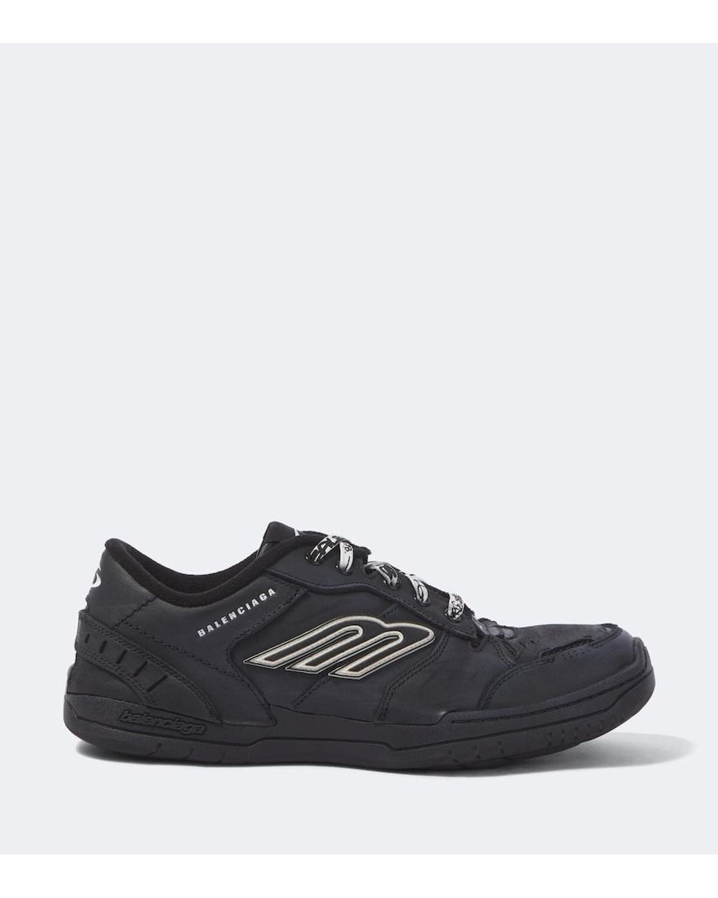 Balenciaga Black Hamptons Leather Sneakers for men