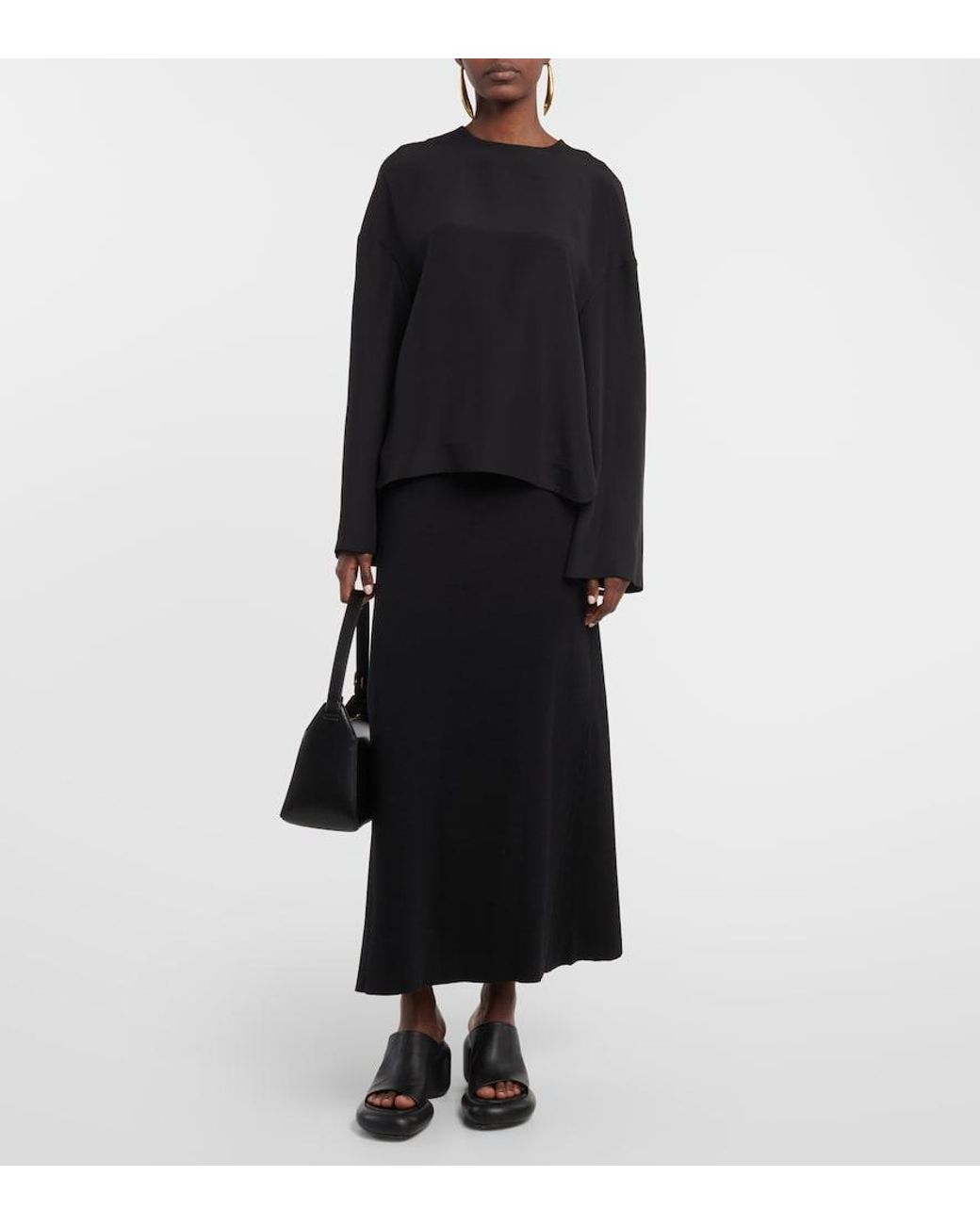 FFORME Black Ana Silk Cady Blouse