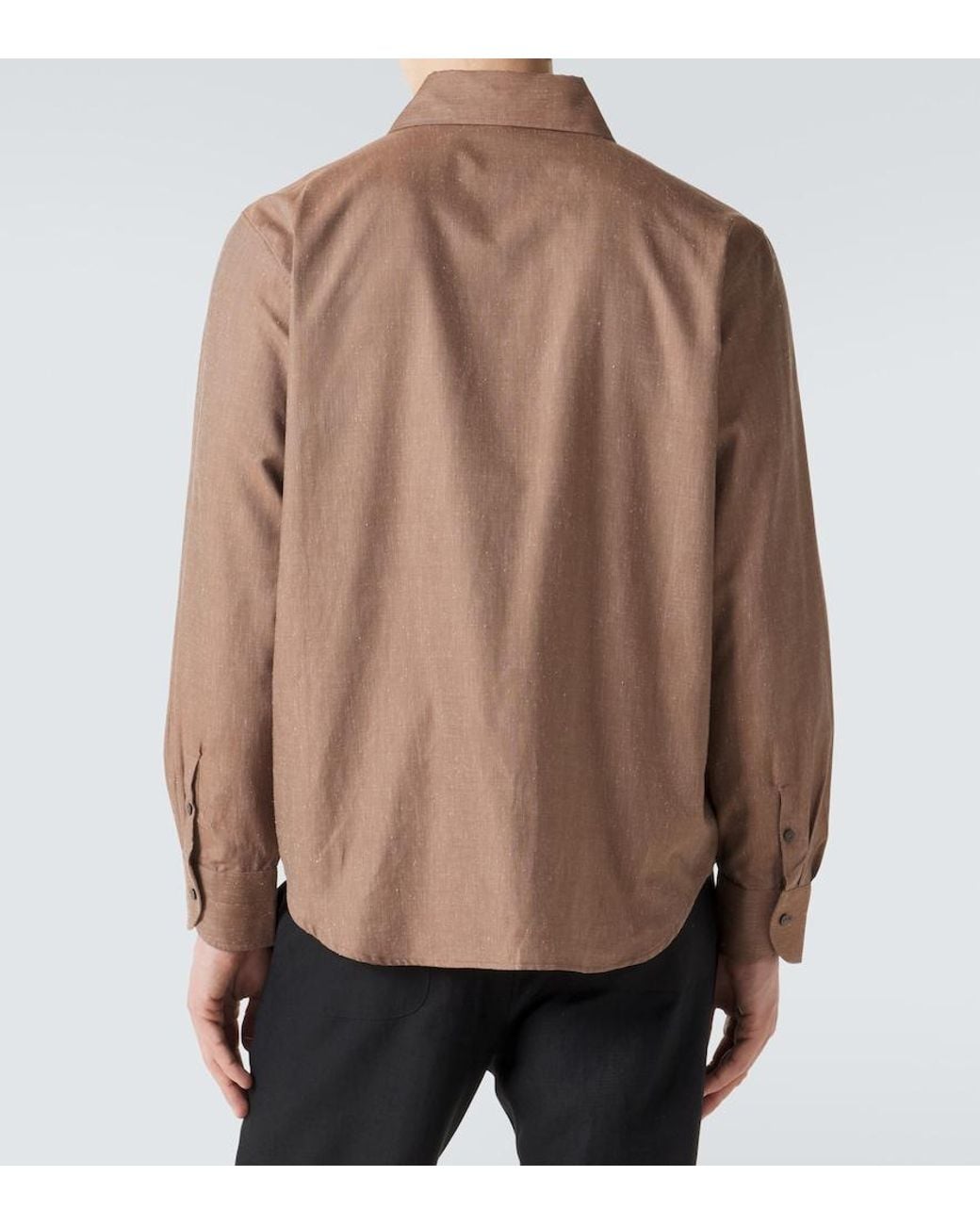STÒFFA Brown Cotton And Silk Shirt for men