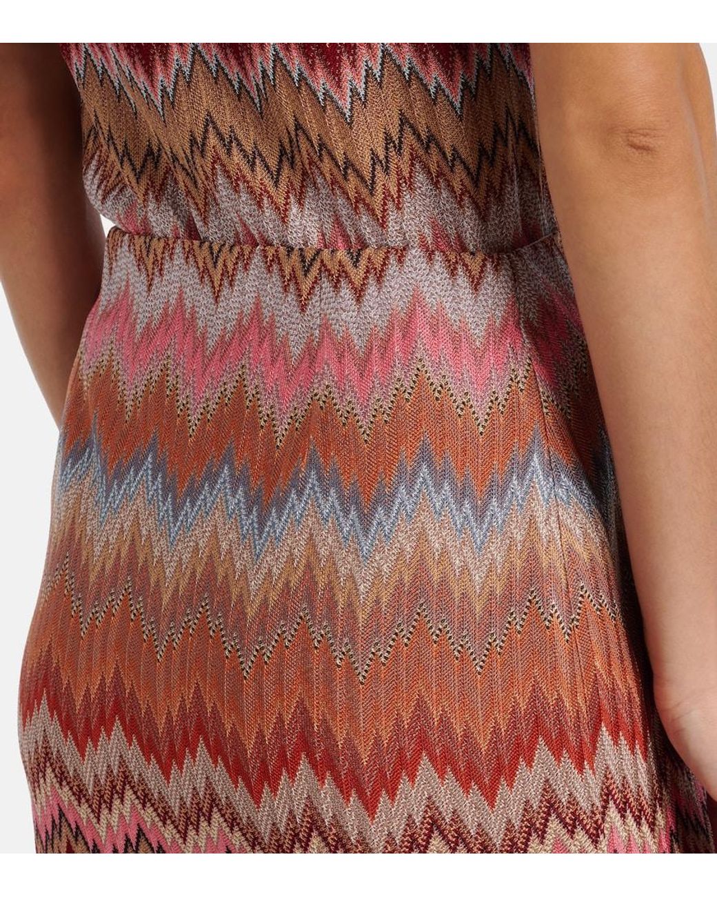 Missoni Red Zigzag Lame Miniskirt