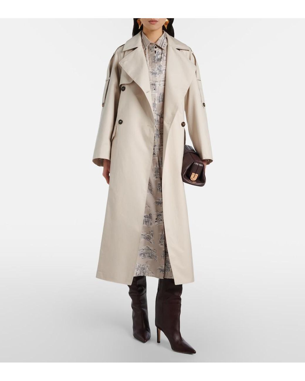 Max Mara Natural The Cube Delfino Twill Trench Coat