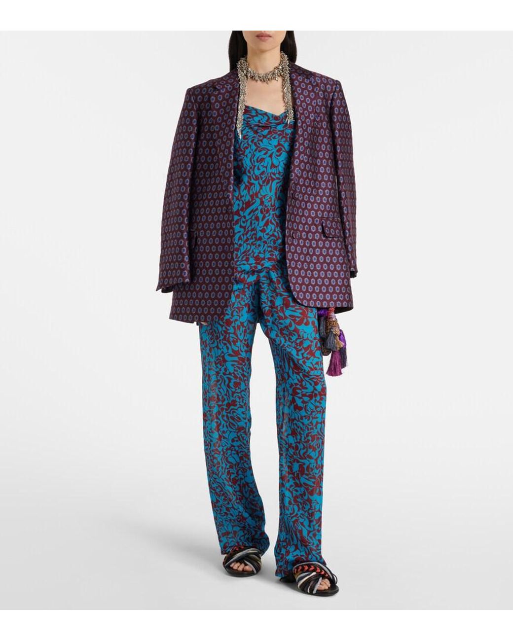 Dries Van Noten Blue Printed Top
