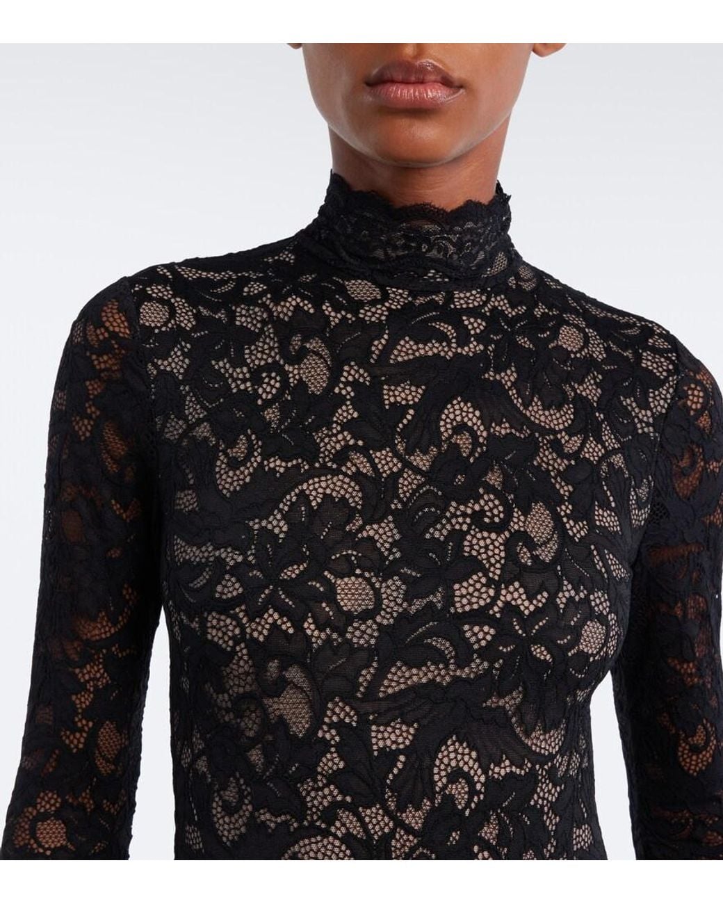 Zimmermann Black Floral Lace Bodysuit