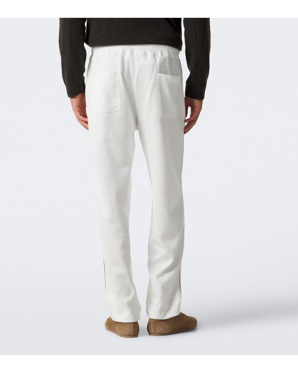 Eleventy White Cotton Straight Pants for men