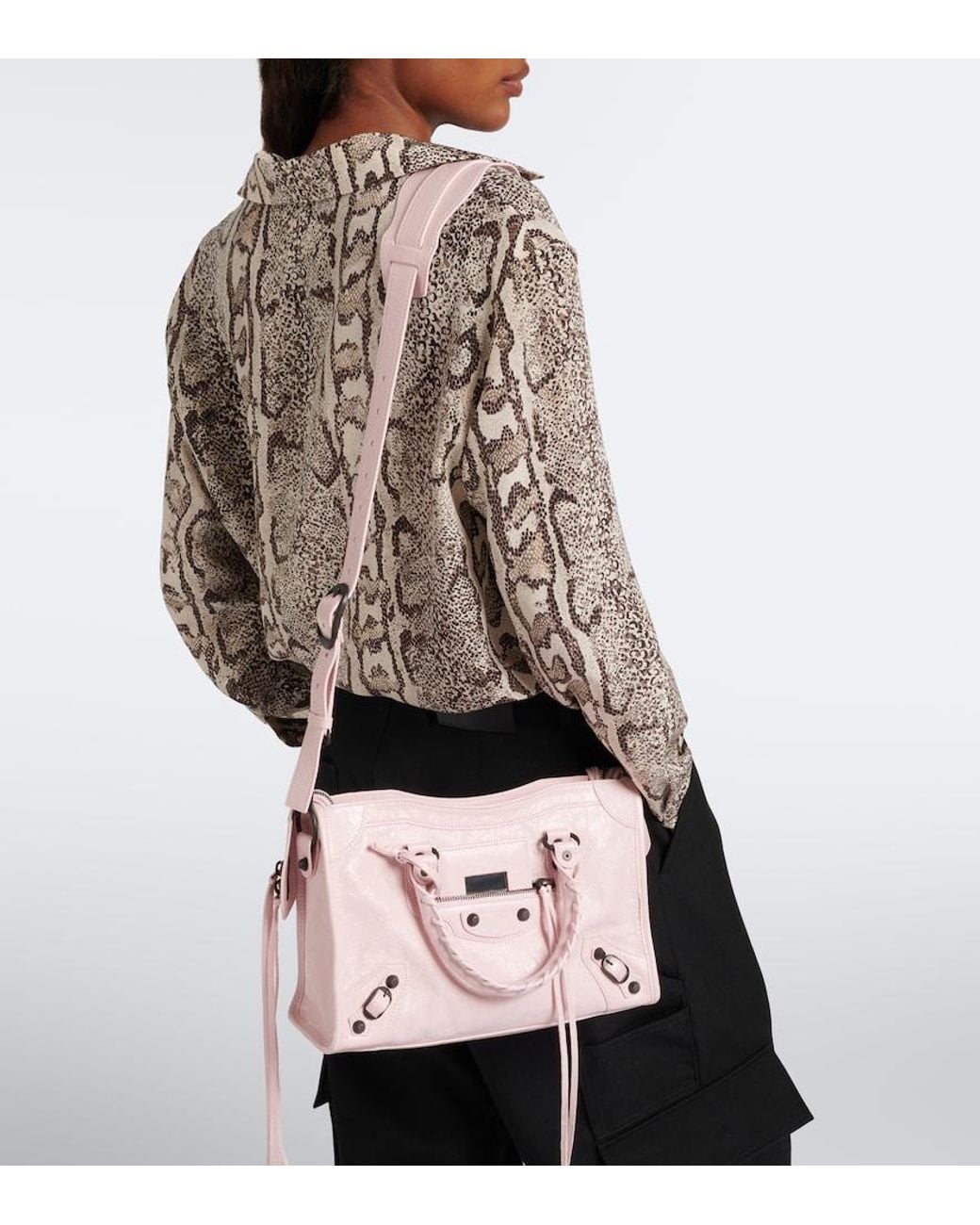Balenciaga Pink Le City Small Leather Top-Handle Bag