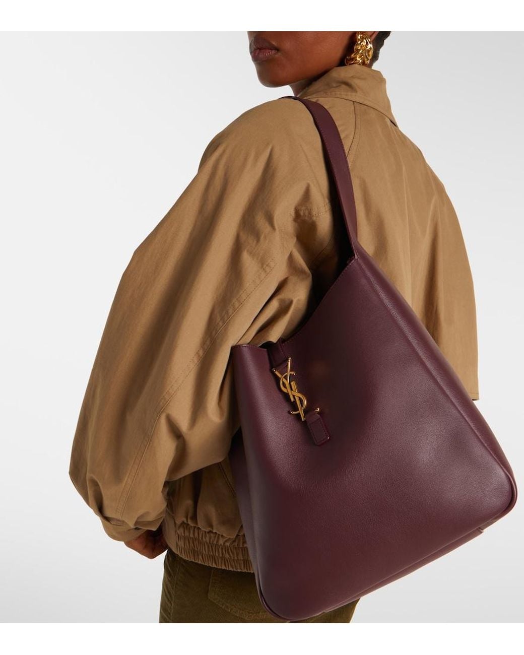 Saint Laurent Purple Le 5 A 7 Large Leather Shoulder Bag