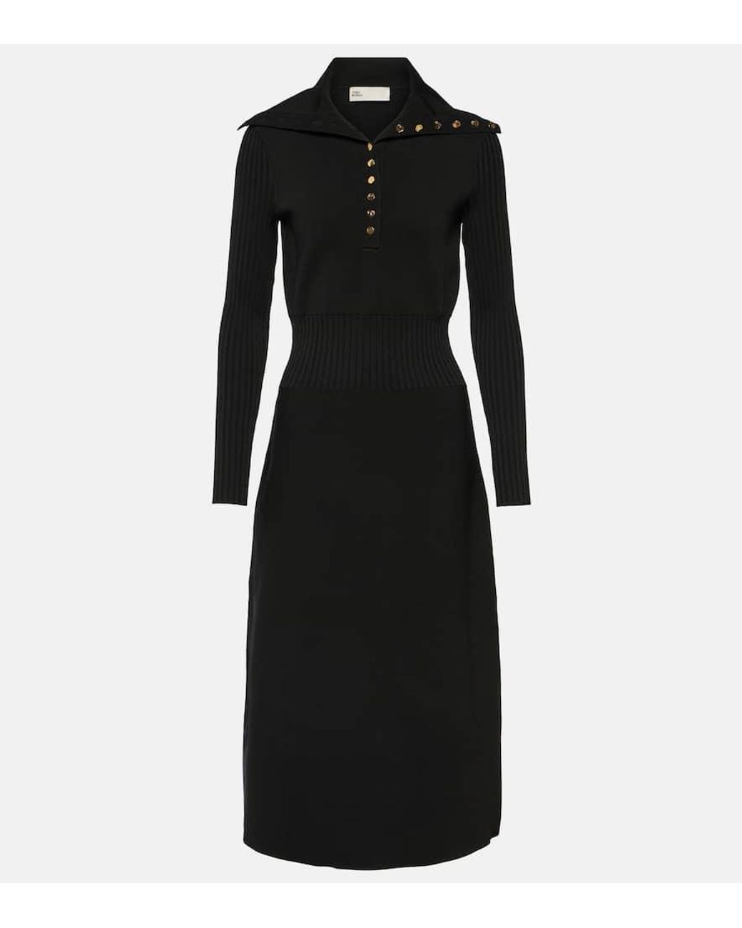 Tory Burch Polo Sweater Dress in Black | Lyst