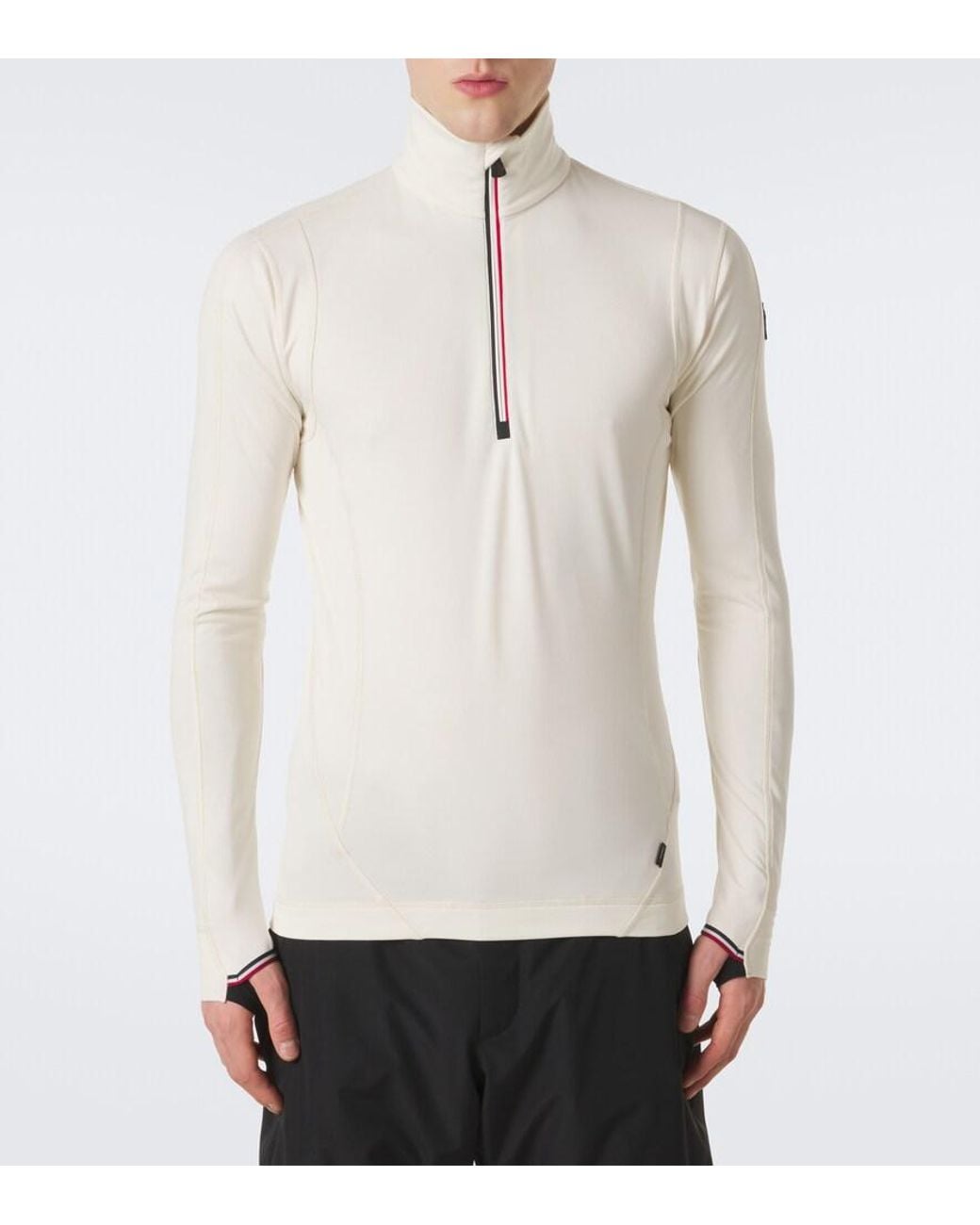 Moncler White Logo Ski Top for men