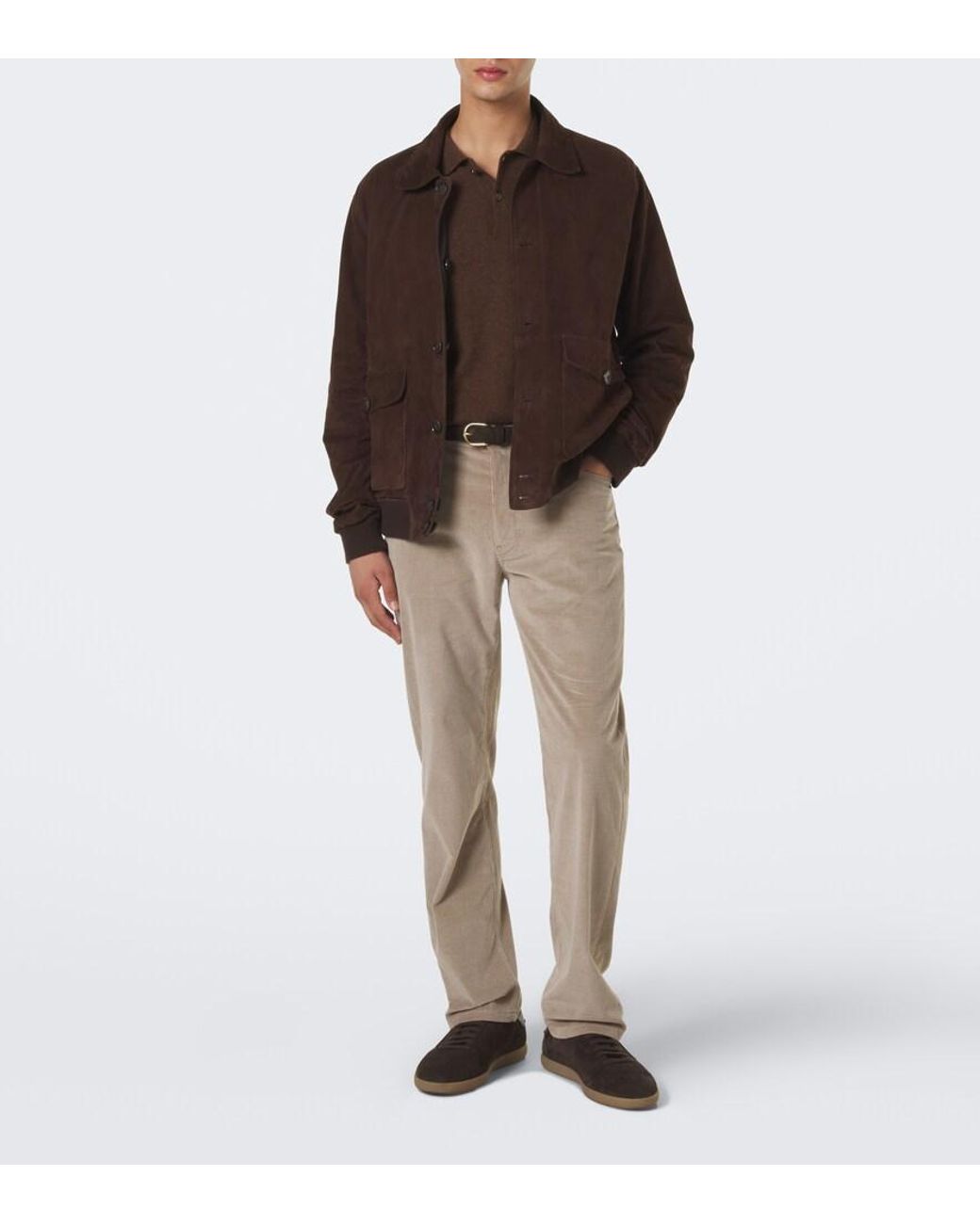 Zegna Natural Roccia Corduroy Straight Pants for men