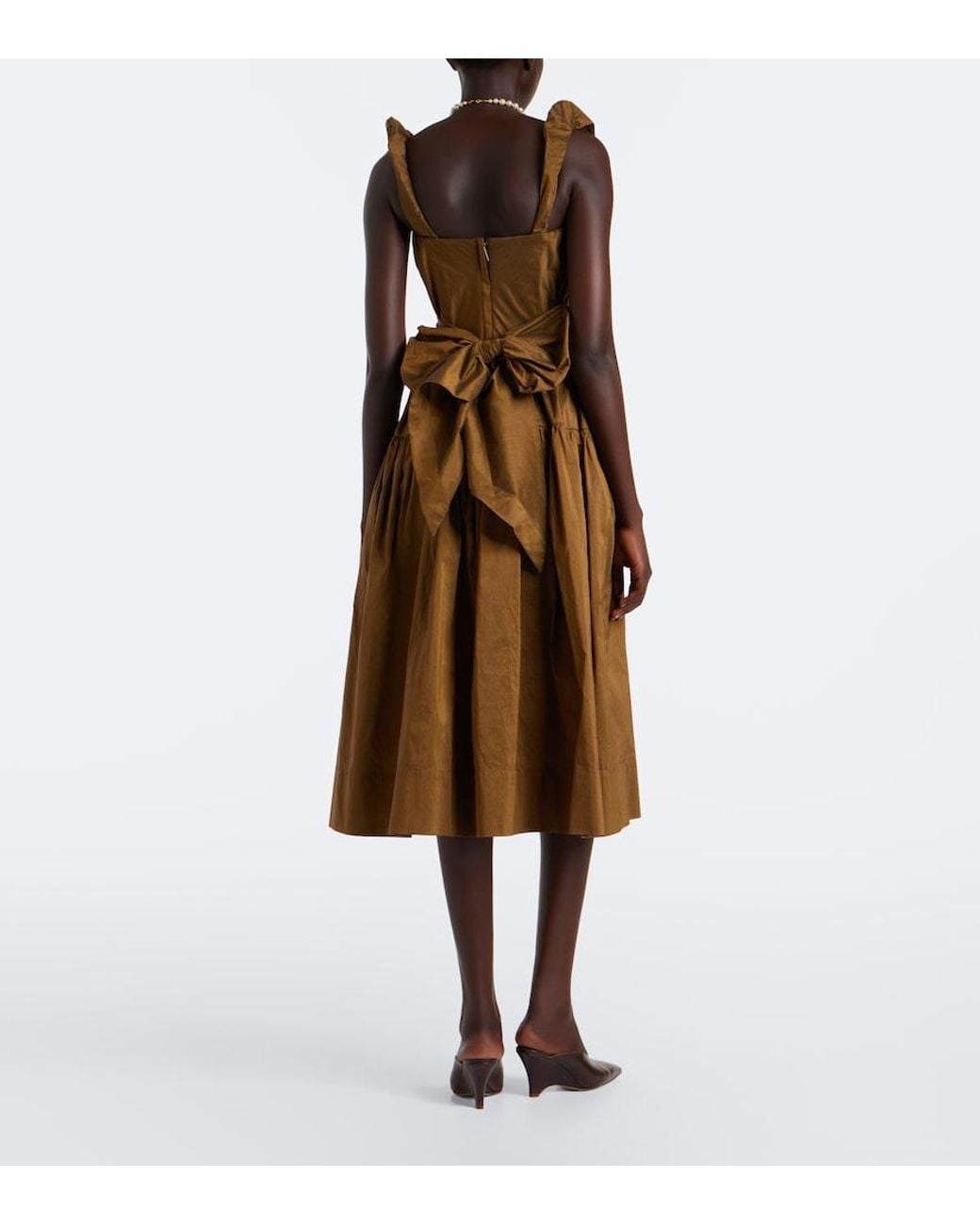 Vivienne Westwood Brown Sunday Cotton-Blend Twill Midi Dress