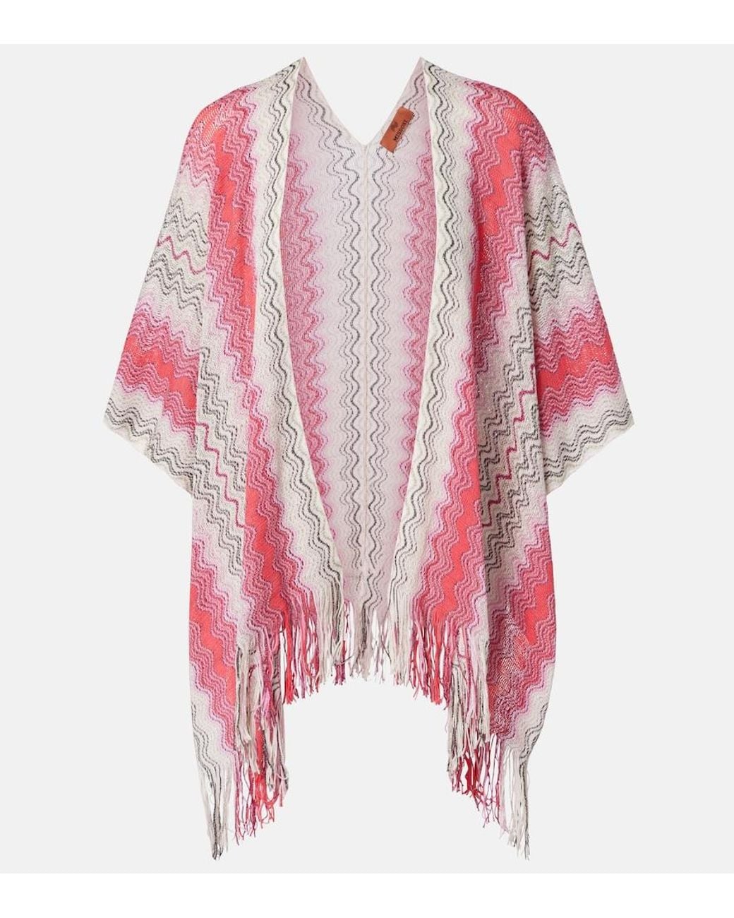 Missoni Pink Lame Fringed Poncho