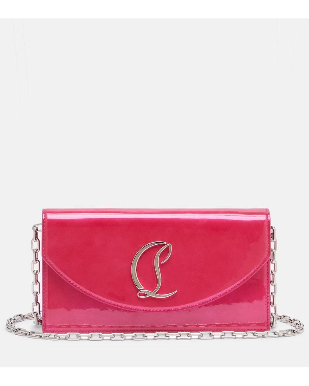 Christian Louboutin Pink Loubi54 Patent Leather Clutch