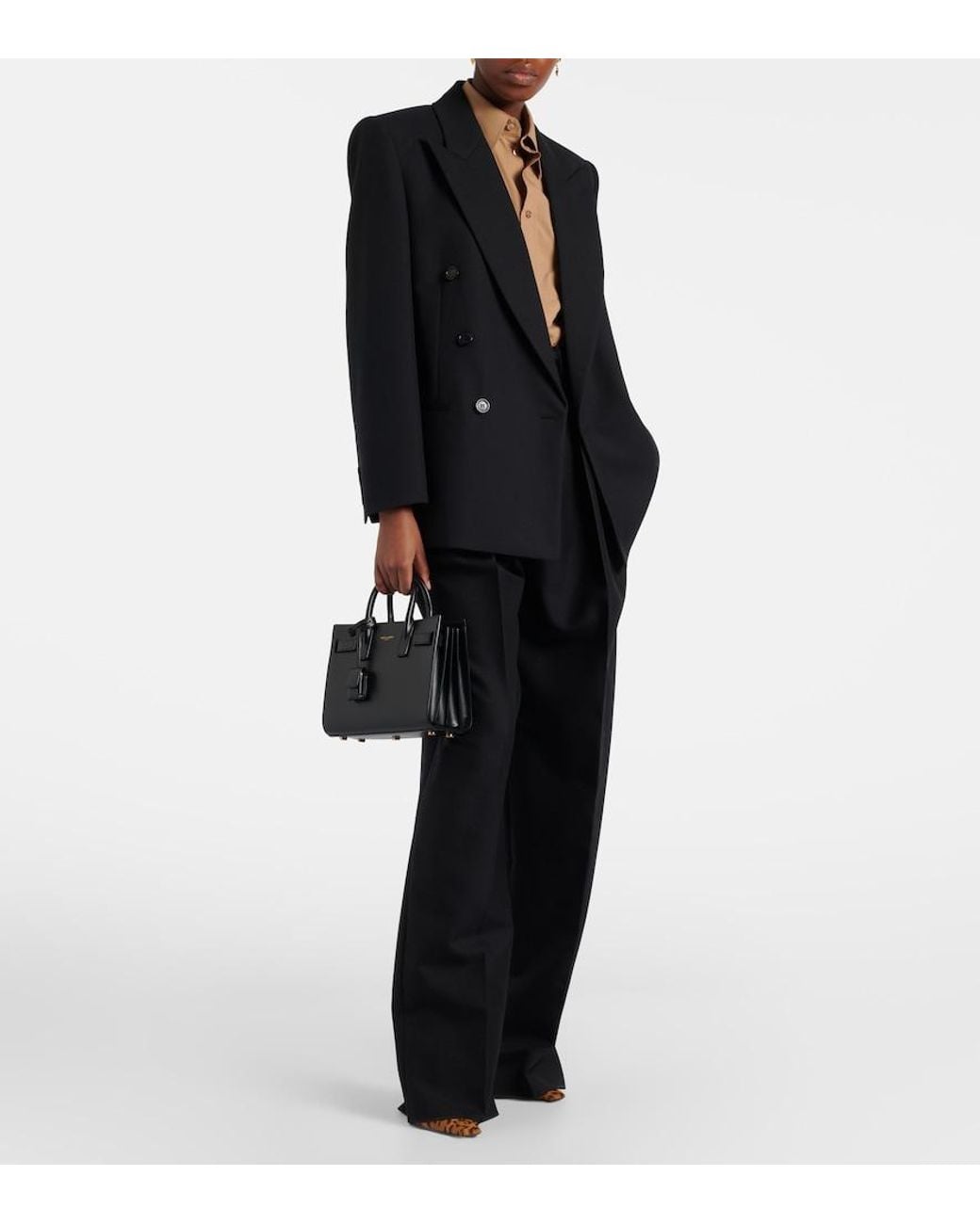 Sac De Jour Baby En Cuir Saint Laurent en coloris Black