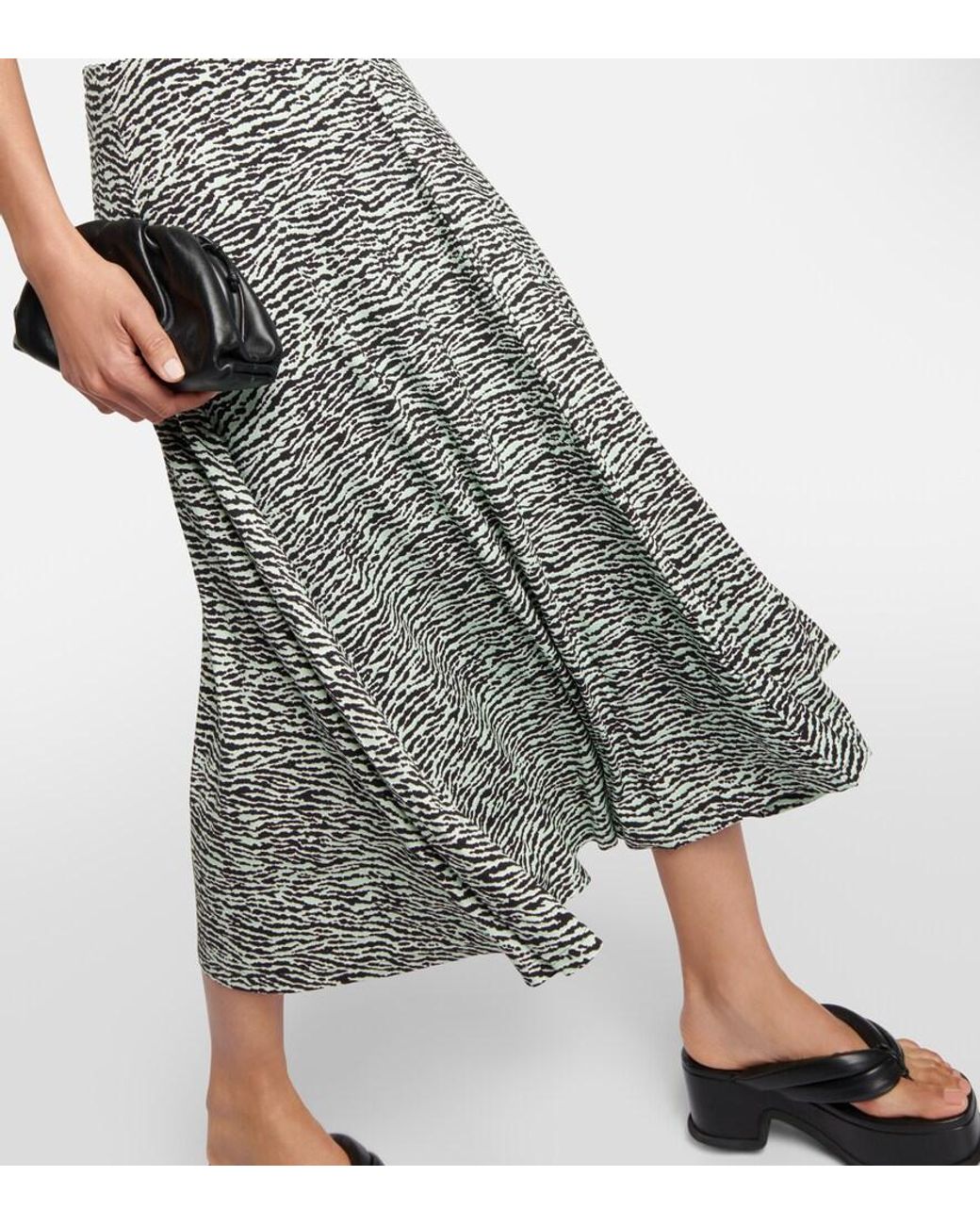 Proenza Schouler Gray Printed Keyhole Maxi Dress