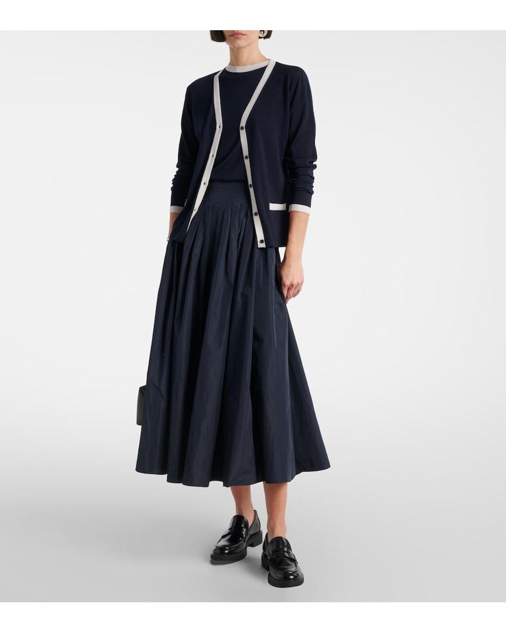 Max Mara Blue Egidio Virgin Wool Top