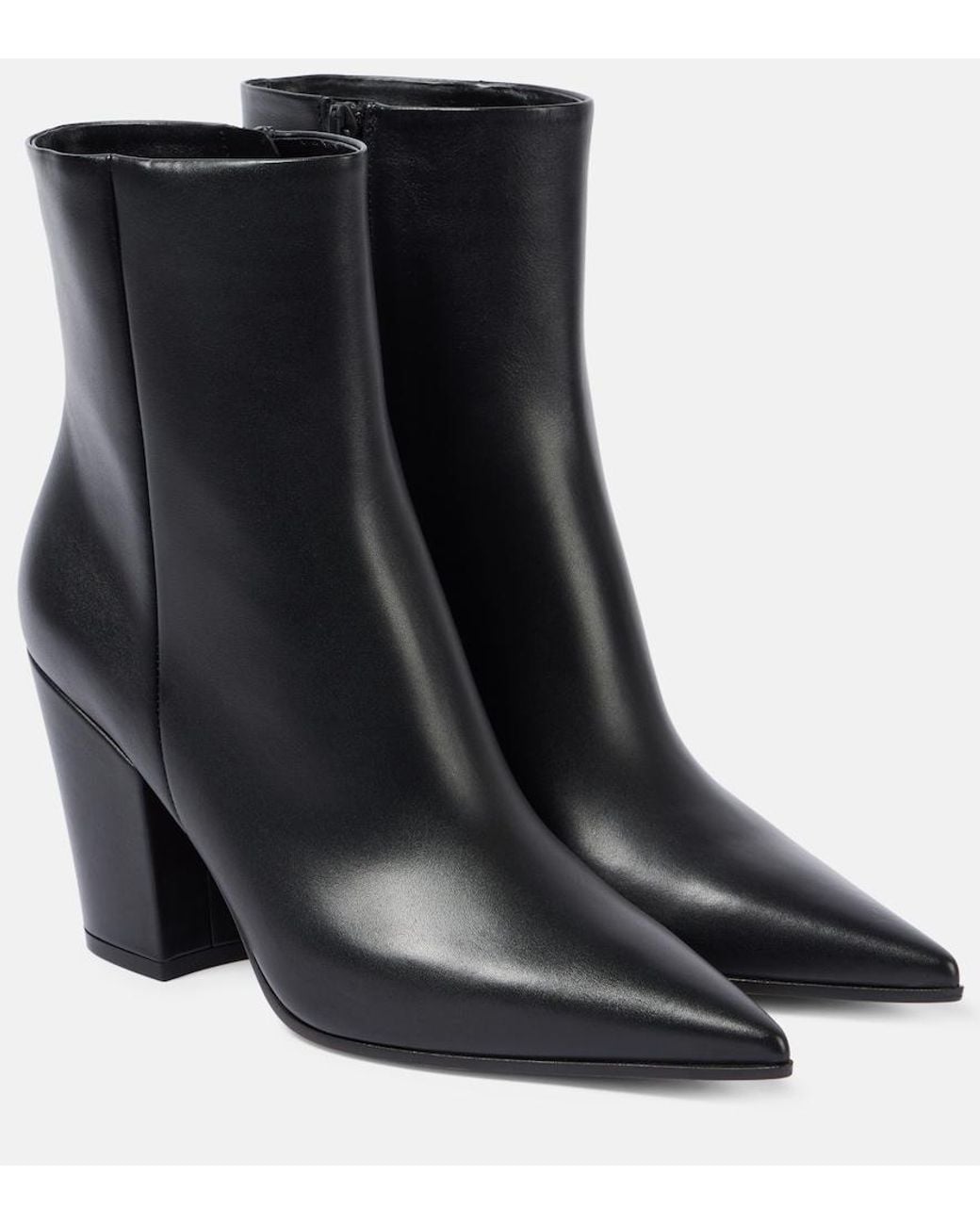 Gianvito Rossi Black Keinna 85 Leather Ankle Boots