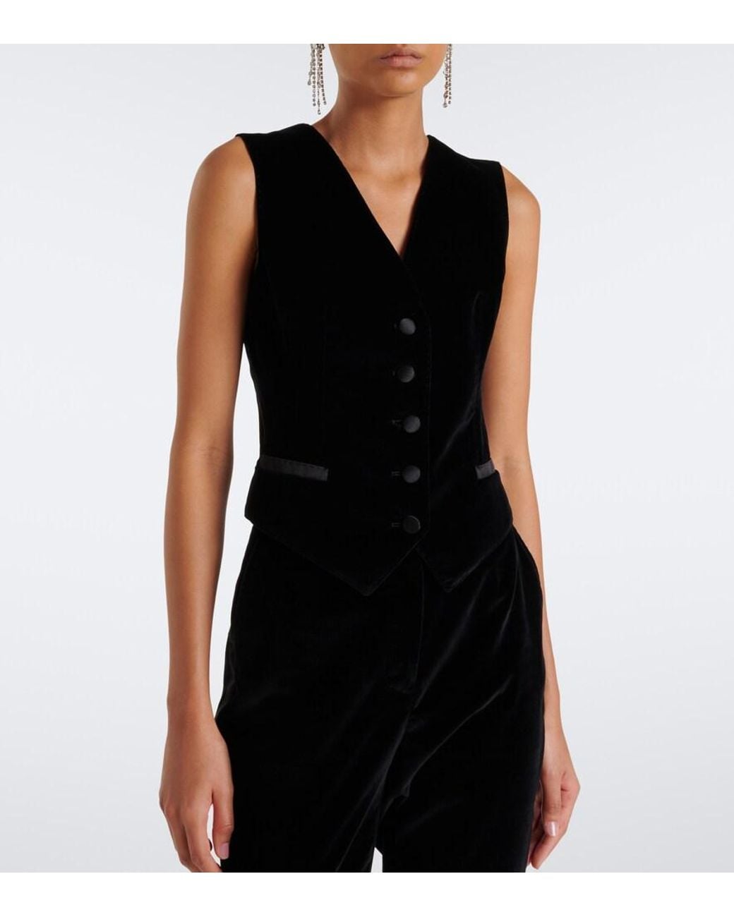 Dolce & Gabbana Black Cotton And Silk-Blend Velvet Vest