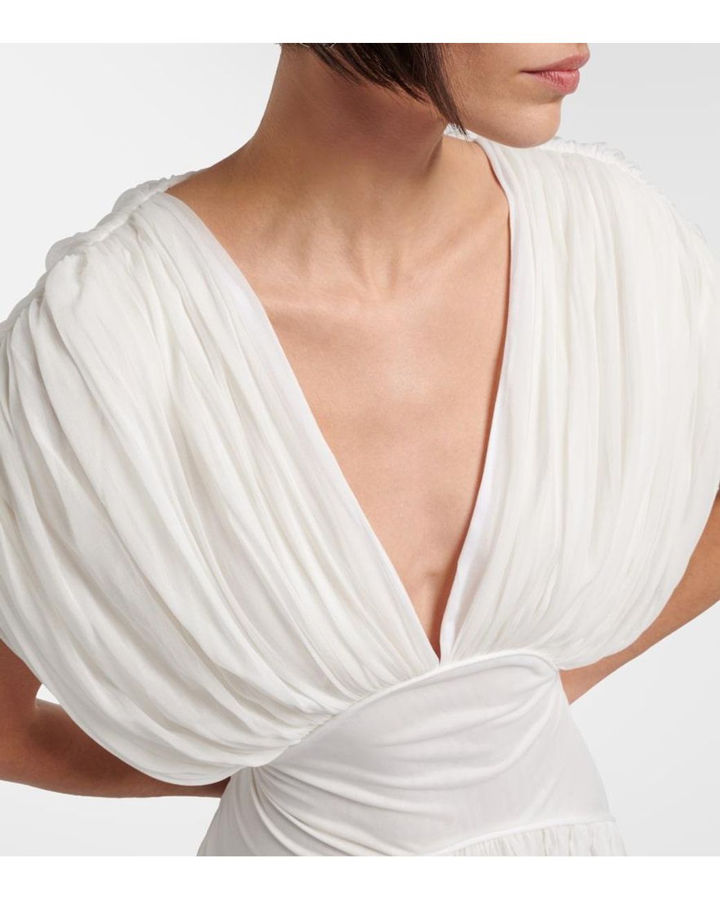 TOVE White Lyla Draped Jersey Gown
