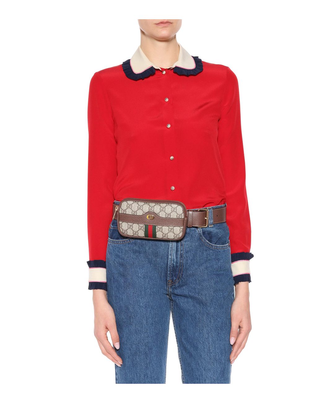 ophidia gg supreme small canvas belt bag
