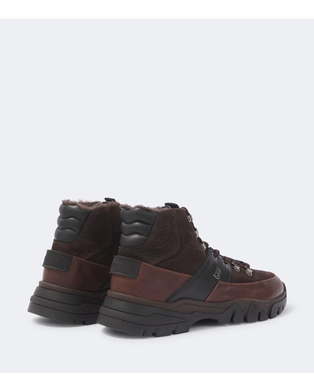 Bogner Brown Copper Mountain Suede Lace-Up Boots for men